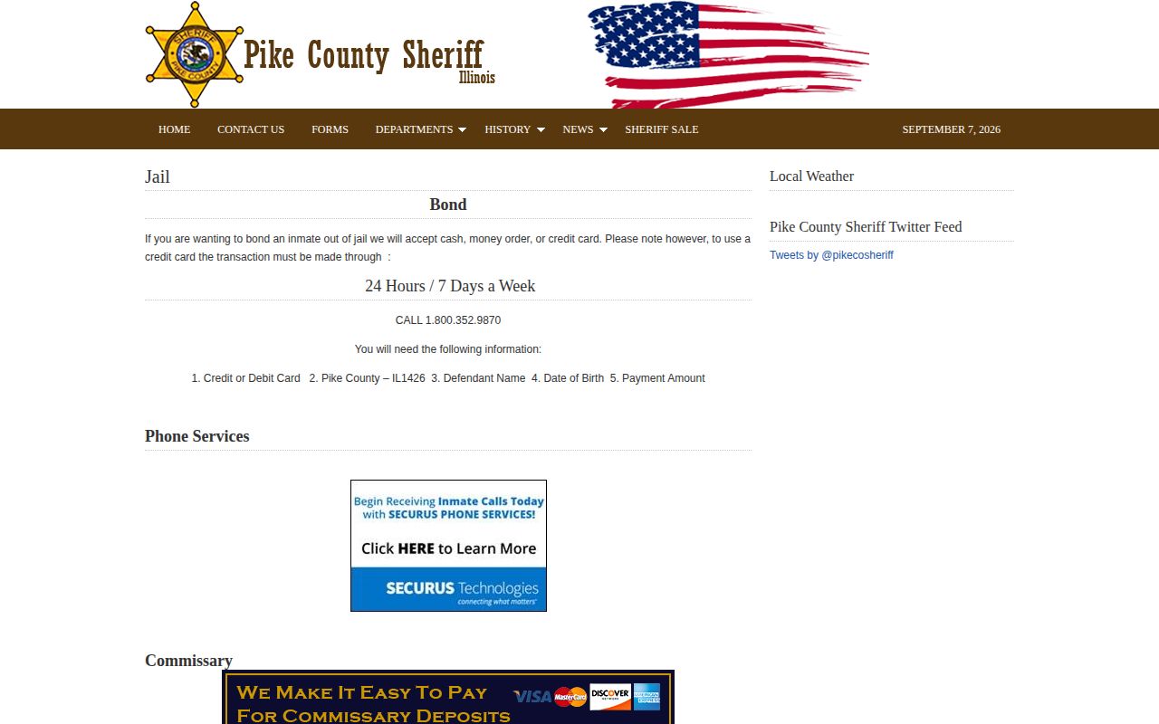 Official Pike County Jail page with corrections and jail operations information