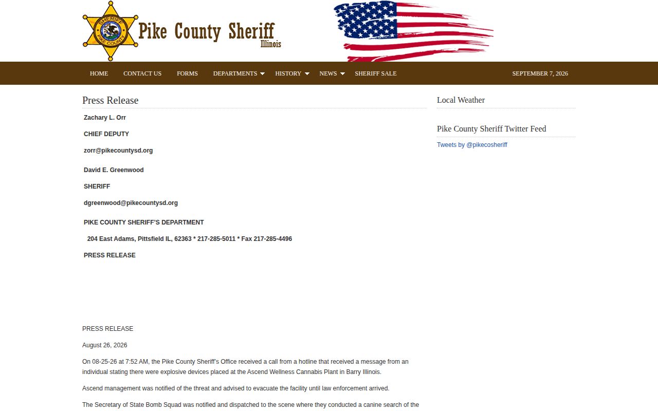 Pike County sheriff arrest release and innocence notice