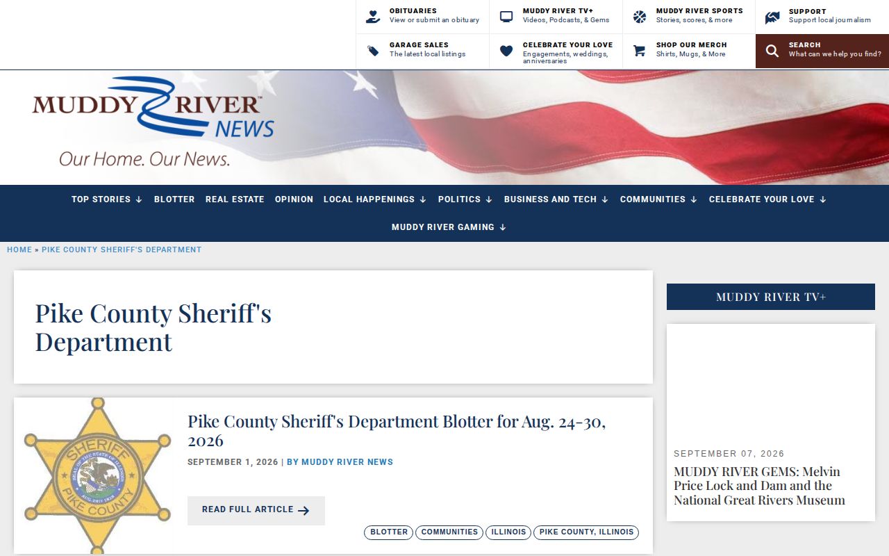 Muddy River News Pike County weekly arrest blotter covering Griggsville